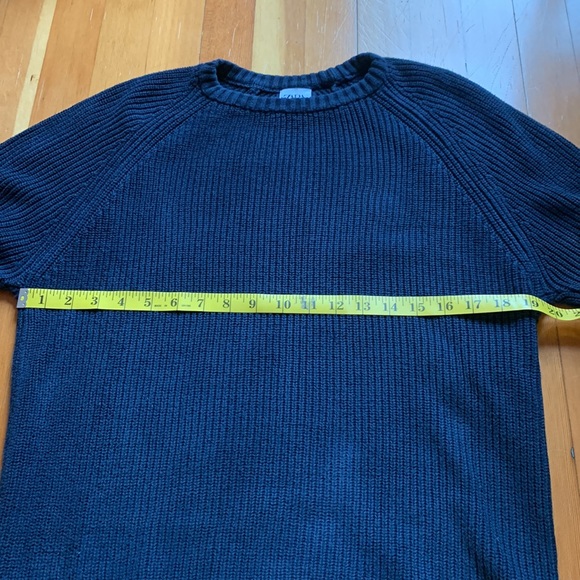 Zara 100% cotton crewneck sweater, dark navy blue - Picture 2 of 9